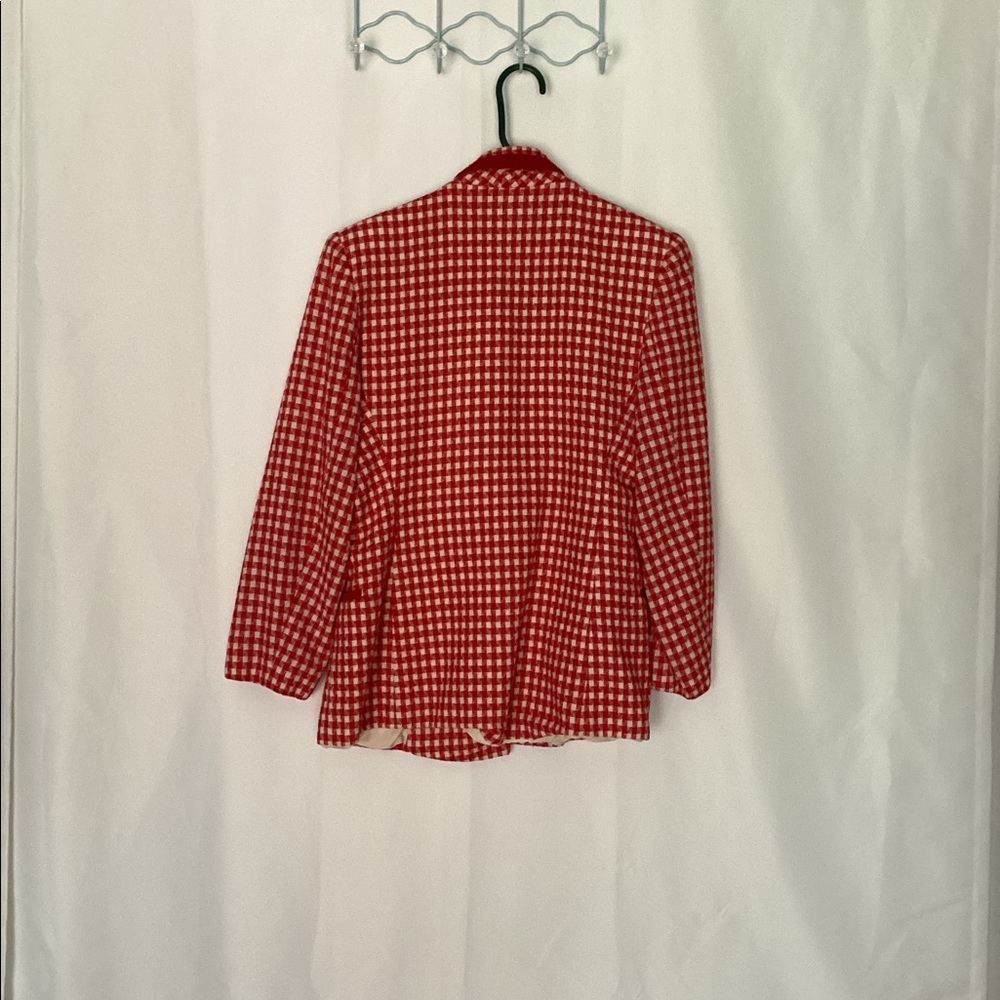 Vintage red thermal blazer with matching skirt - Picture 3 of 9